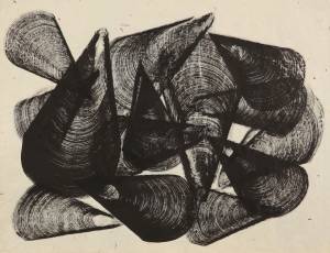 mussels, 2013_indian ink on paper_75x90
